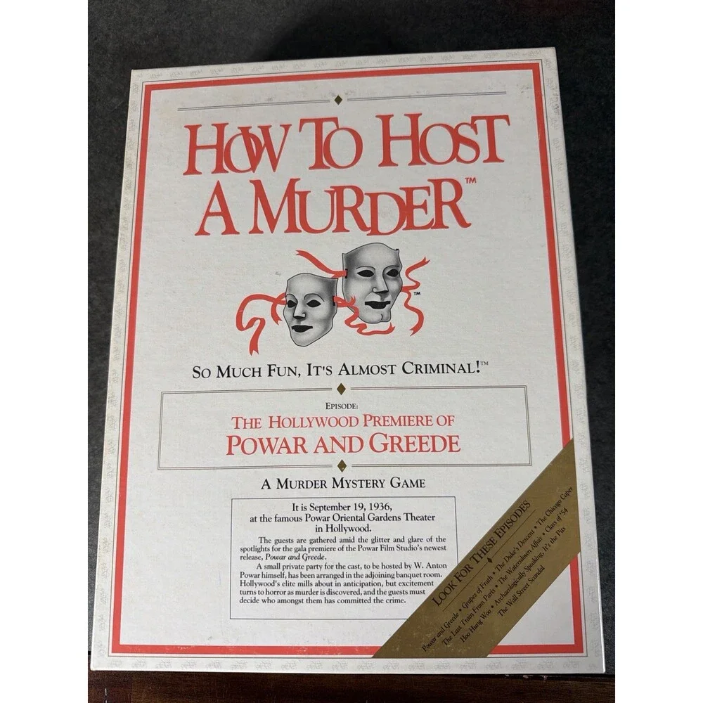 How to Host a Murder The Watersdown Affair Murder Mystery 1985 Vintage Game NIB
